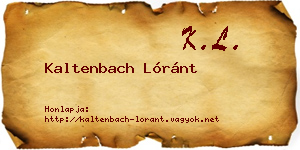 Kaltenbach Lóránt névjegykártya