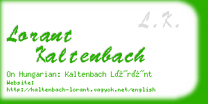 lorant kaltenbach business card